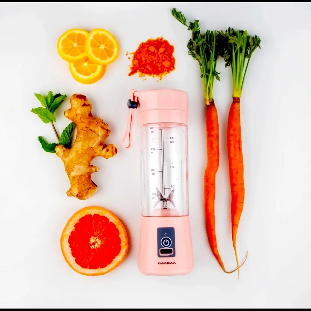 KAMARAMA Portable Rechargeable Juice Shake Smoothie Blender Juice Cup Pink